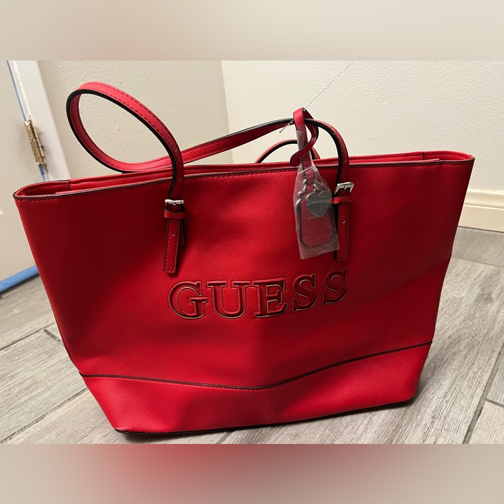 Guess red tote bag